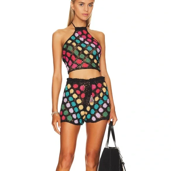 NWT agua bendita wales shorts in multicolor size small, multicolor knit - Picture 4 of 8